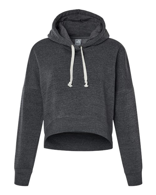 Women's Crop Hooded Sweatshirt - Black Triblend