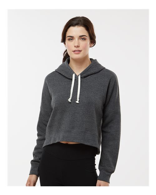 Women's Crop Hooded Sweatshirt - Black Triblend