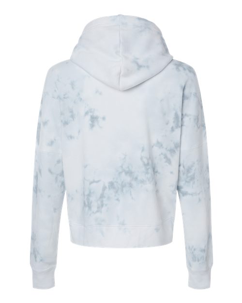 Women's Crop Hooded Sweatshirt - Grey Tie Dye