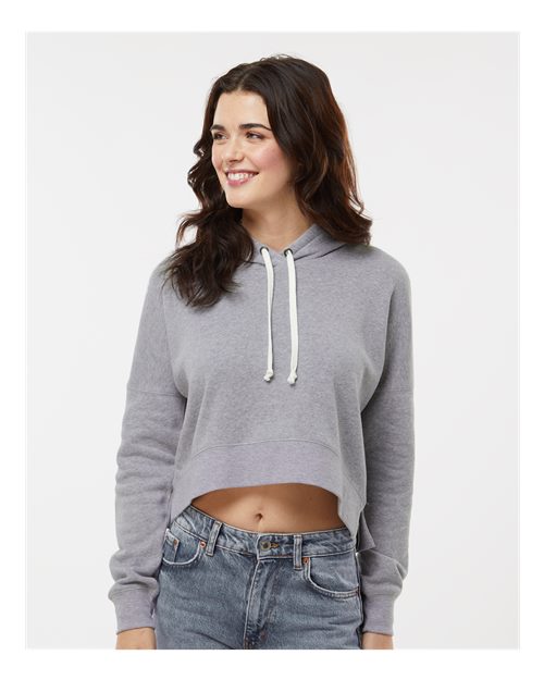 Women's Crop Hooded Sweatshirt - Grey Triblend