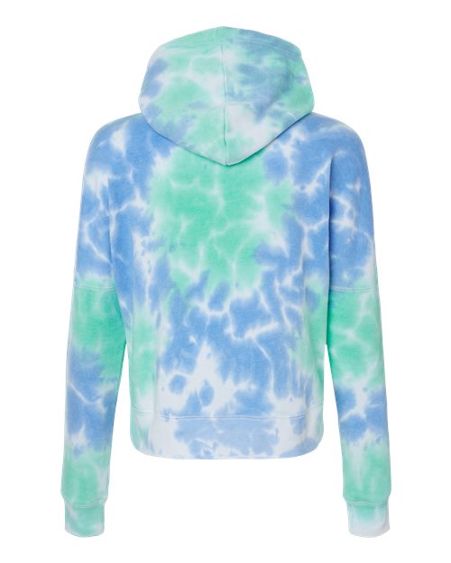 Women's Crop Hooded Sweatshirt - Lagoon Tie Dye