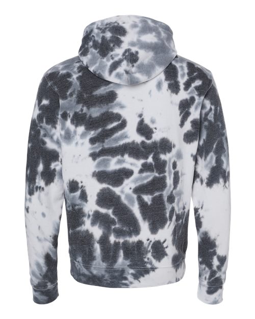 Men's Tie-Dyed Fleece Hooded Sweatshirt - Black Tie Dye