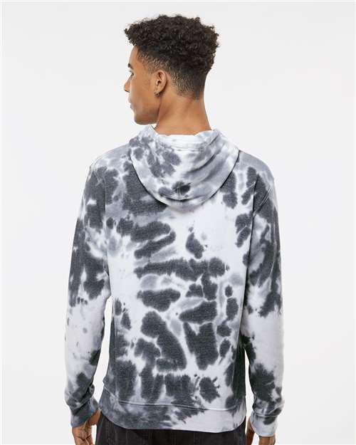 Men's Tie-Dyed Fleece Hooded Sweatshirt - Black Tie Dye
