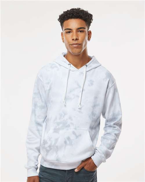 Men's Tie-Dyed Fleece Hooded Sweatshirt - Grey Tie Dye