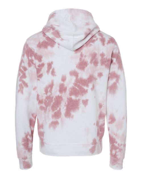 Men's Tie-Dyed Fleece Hooded Sweatshirt - Dusty Rose Tie Dye