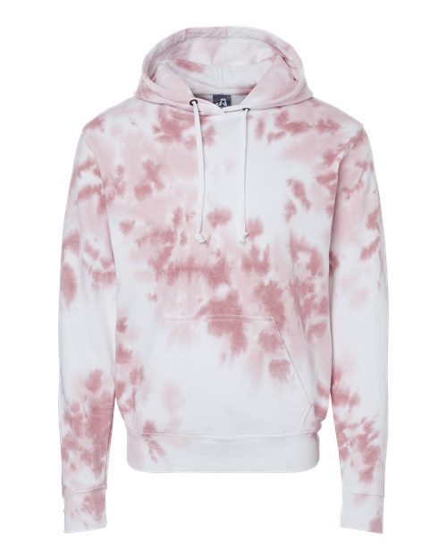 Men's Tie-Dyed Fleece Hooded Sweatshirt - Dusty Rose Tie Dye