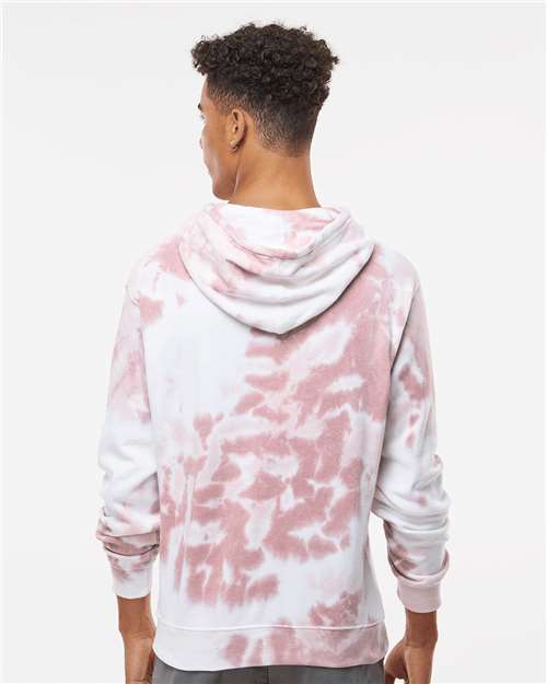 Men's Tie-Dyed Fleece Hooded Sweatshirt - Dusty Rose Tie Dye