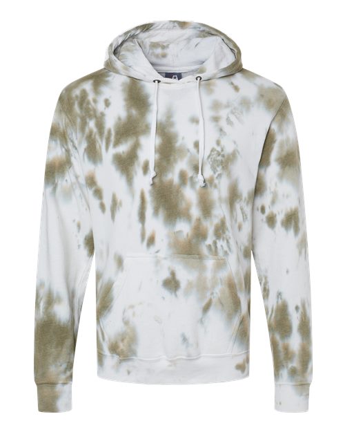 Men's Tie-Dyed Fleece Hooded Sweatshirt - Olive Tie Dye