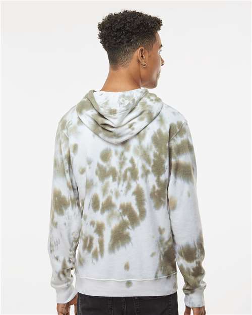 Men's Tie-Dyed Fleece Hooded Sweatshirt - Olive Tie Dye