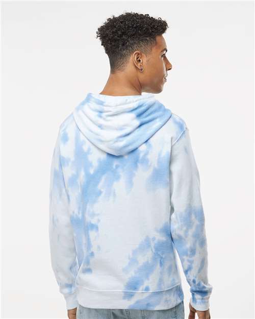 Men's Tie-Dyed Fleece Hooded Sweatshirt - Periwinkle Tie Dye