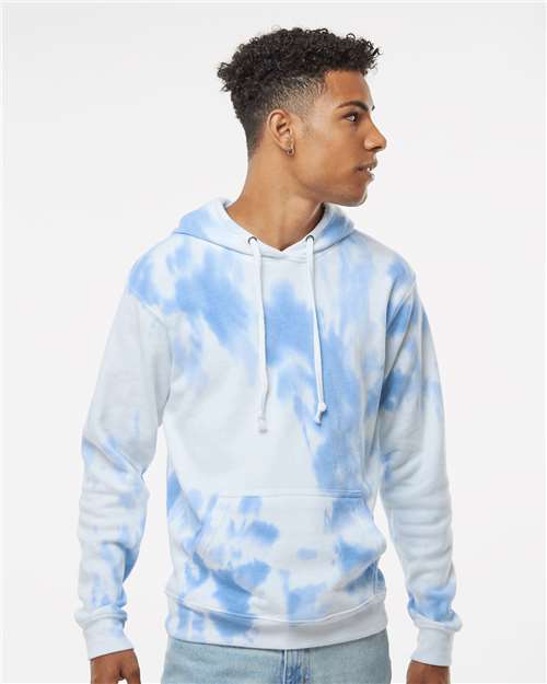Men's Tie-Dyed Fleece Hooded Sweatshirt - Periwinkle Tie Dye