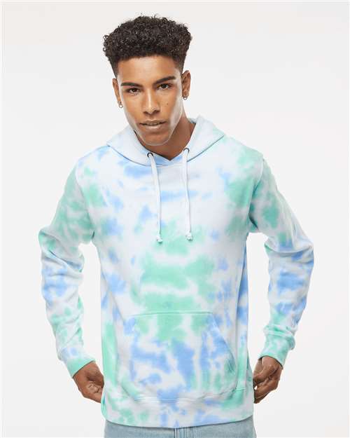 Men's Tie-Dyed Fleece Hooded Sweatshirt - Lagoon Tie Dye