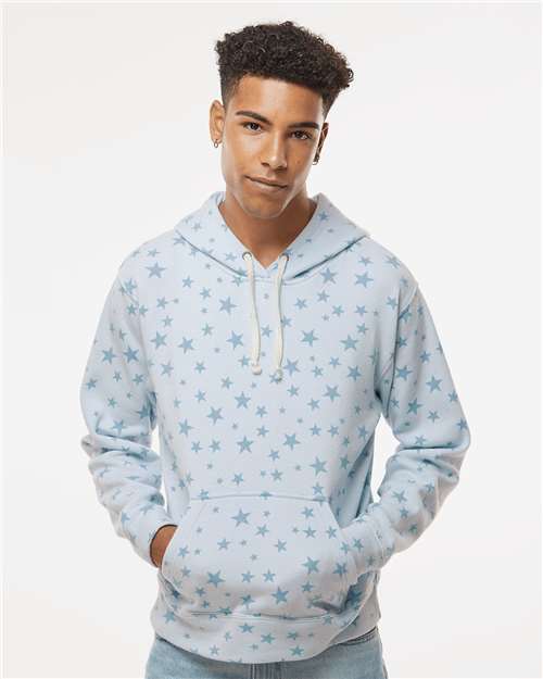 Men's Triblend Fleece Hooded Sweatshirt - Chambray Stars Triblend