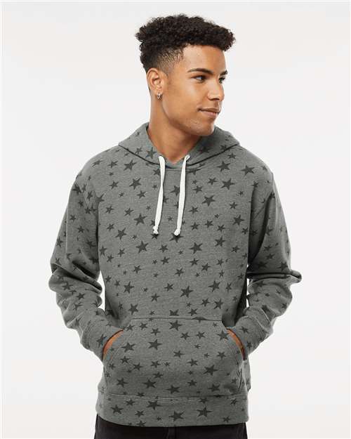 Men's Triblend Fleece Hooded Sweatshirt - Smoke Stars Triblend