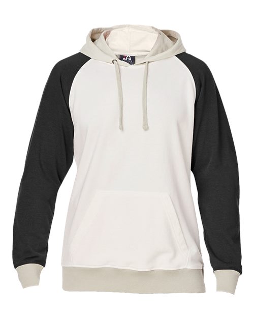 Unisex Vintage Tricolor Hooded Sweatshirt - Antique White/ Black