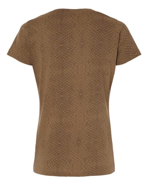 Women's Fine Jersey Tee - Brown Reptile