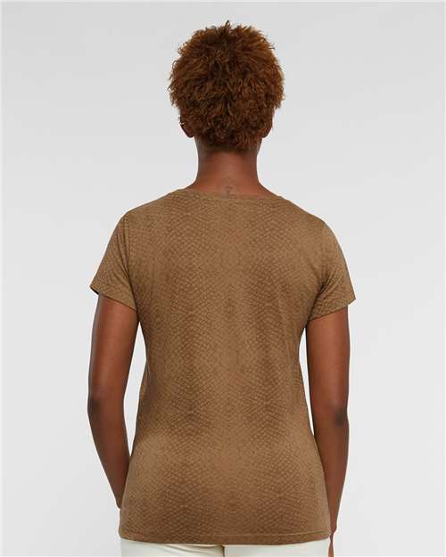 Women's Fine Jersey Tee - Brown Reptile