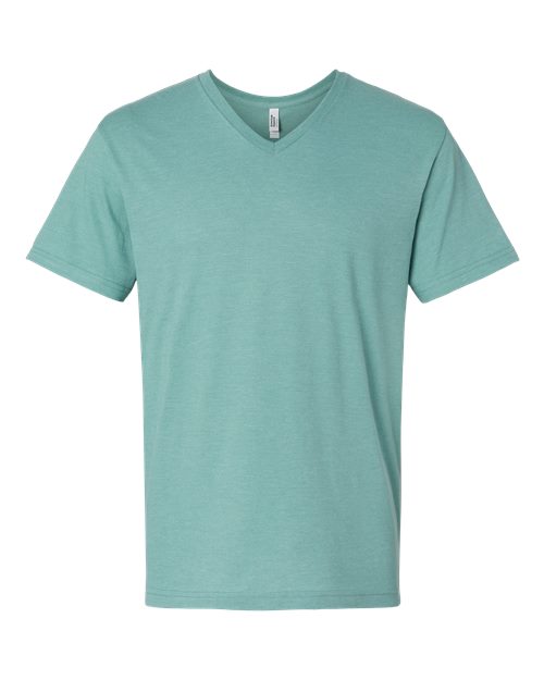 Unisex CVC V-Neck Tee - Heather Arctic