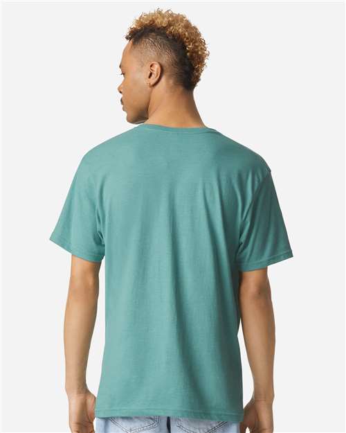 Unisex CVC V-Neck Tee - Heather Arctic