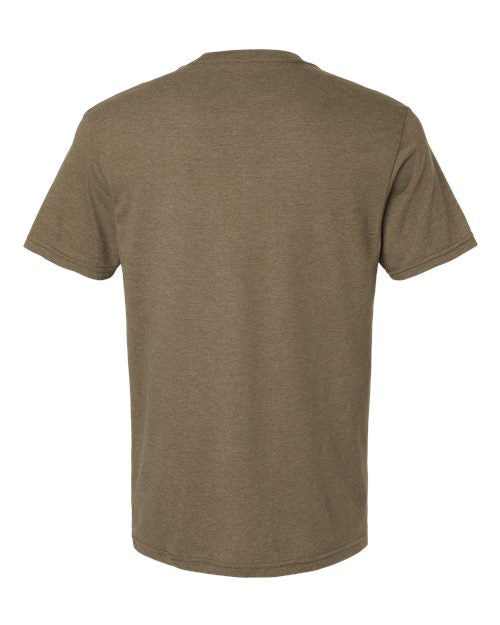 Unisex CVC V-Neck Tee - Heather Army