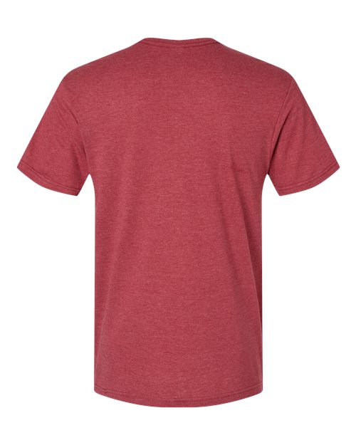 Unisex CVC V-Neck Tee - Heather Cardinal