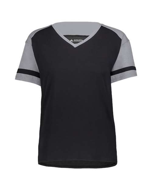 Women's Triblend Fanatic 2.0 V-Neck T-Shirt - Black/ Grey Heather