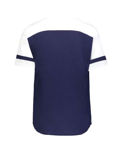 Women's Triblend Fanatic 2.0 V-Neck T-Shirt - Navy/ White
