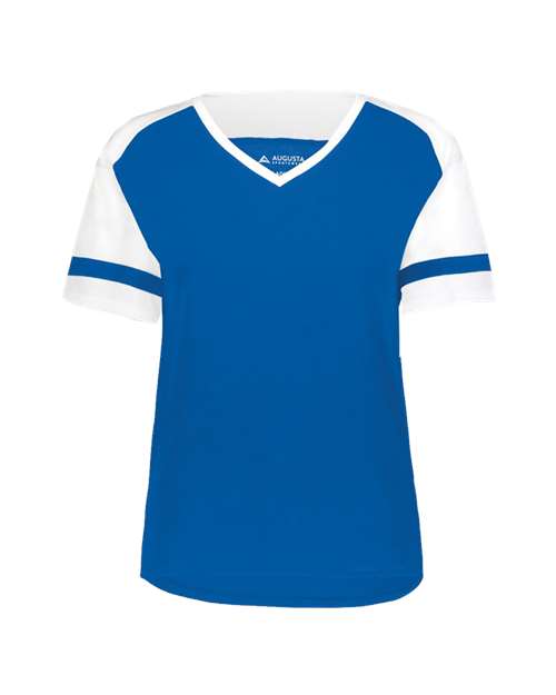 Women's Triblend Fanatic 2.0 V-Neck T-Shirt - Royal/ White