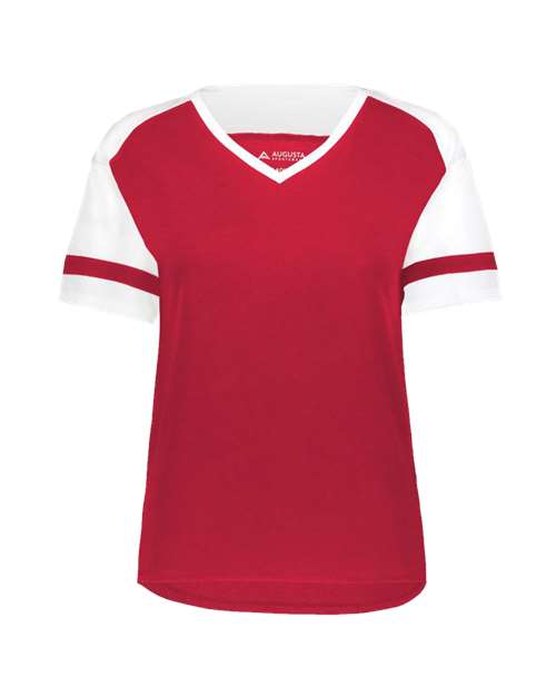 Women's Triblend Fanatic 2.0 V-Neck T-Shirt - Scarlet/ White