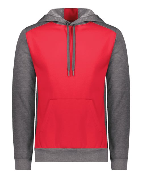 Unisex Eco Revive™ Three-Season Triblend Fleece Hooded Sweatshirt - Scarlet/ Carbon Heather
