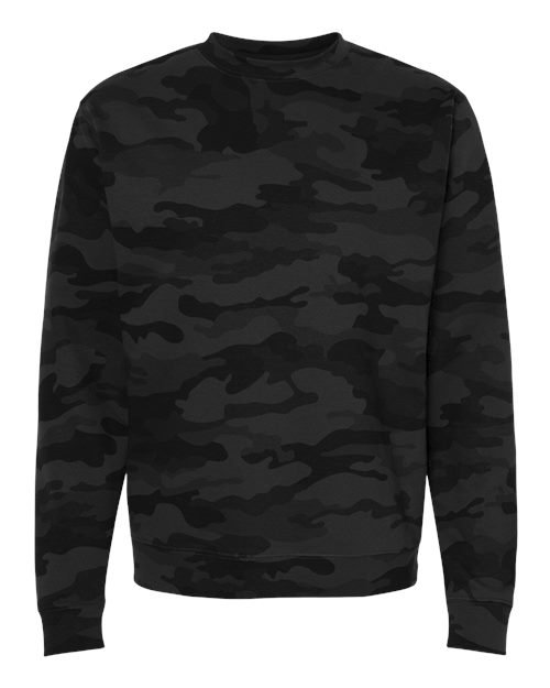 Unisex Midweight Crewneck Sweatshirt - Black Camo