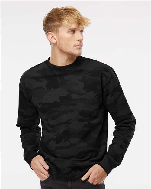 Unisex Midweight Crewneck Sweatshirt - Black Camo