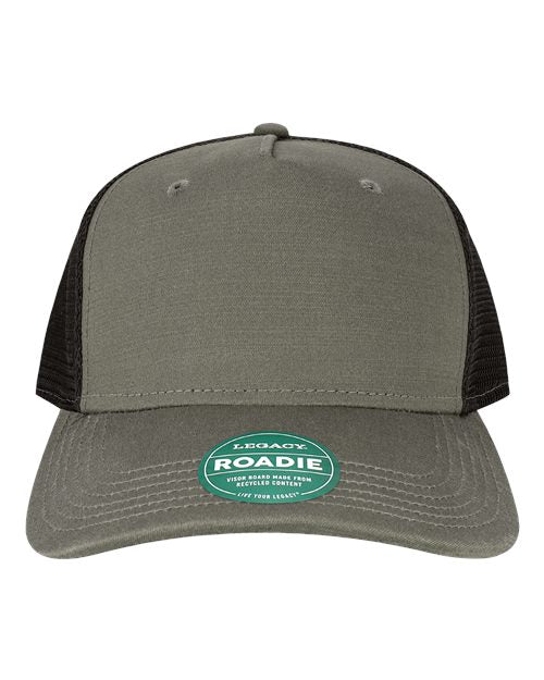 Five-Panel Adjustable Cap - Charcoal Slub/ Black