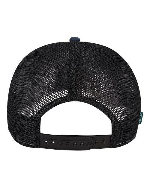 Five-Panel Adjustable Cap - Navy Slub/ Black