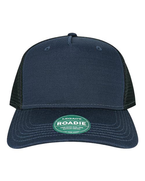 Five-Panel Adjustable Cap - Navy Slub/ Black