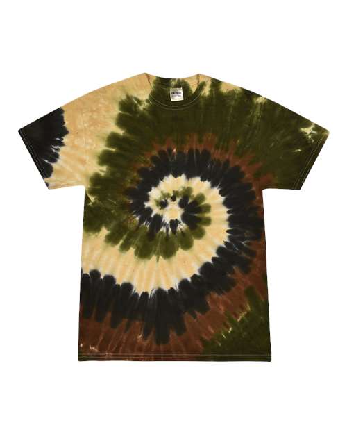 Unisex Multi-Color Tie-Dyed T-Shirt - Camo Swirl