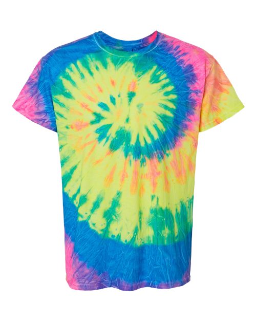 Youth Multi-Color Tie-Dyed T-Shirt - Neon Rainbow