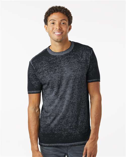 Unisex Acid Wash Burnout T-Shirt - Twilight Black