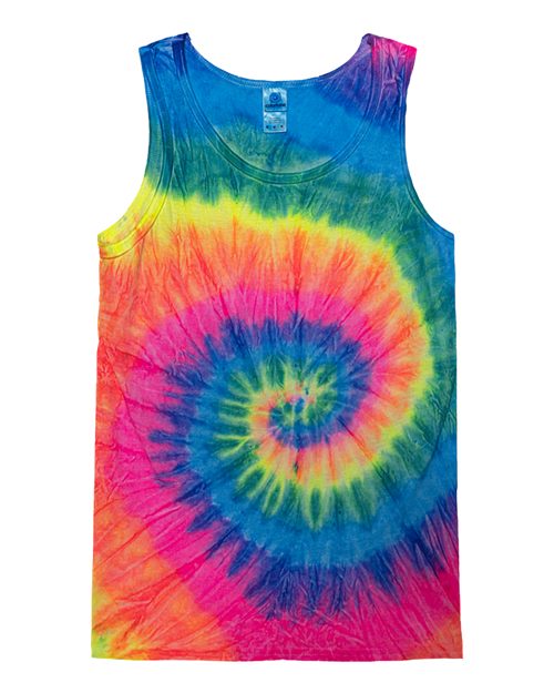 Unisex Tie-Dyed Tank Top - Neon Rainbow
