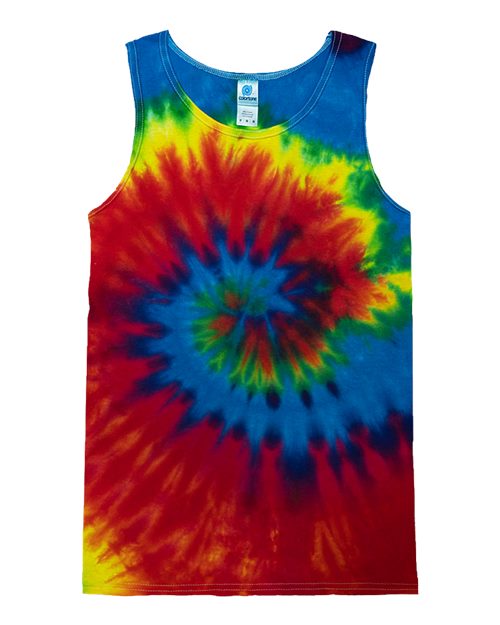 Unisex Tie-Dyed Tank Top - Reactive Rainbow