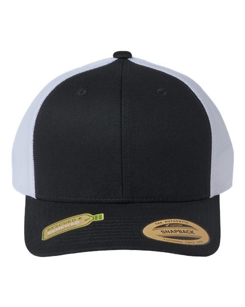 Sustainable Retro Trucker Cap - Black/ White