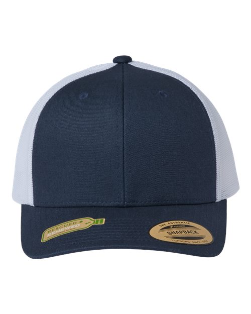 Sustainable Retro Trucker Cap - Navy/ White