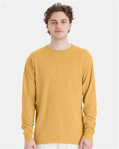 Unisex Garment-Dyed Long Sleeve T-Shirt - Artisan Gold