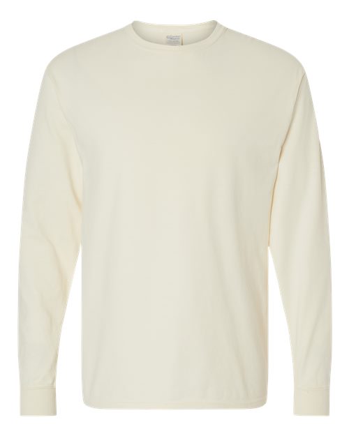 Unisex Garment-Dyed Long Sleeve T-Shirt - Parchment