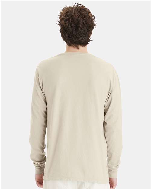 Unisex Garment-Dyed Long Sleeve T-Shirt - Parchment