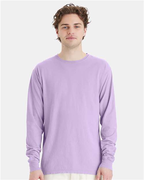 Unisex Garment-Dyed Long Sleeve T-Shirt - Future Lavender