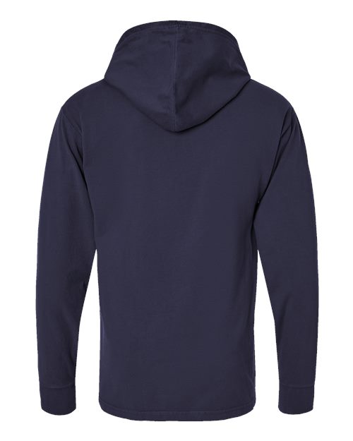 Unisex Garment-Dyed Jersey Hooded Long Sleeve T-Shirt - Anchor Slate