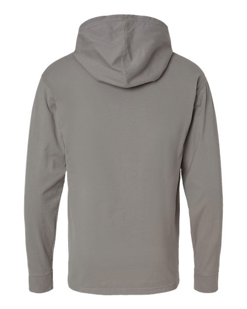Unisex Garment-Dyed Jersey Hooded Long Sleeve T-Shirt - Concrete Grey