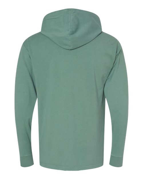 Unisex Garment-Dyed Jersey Hooded Long Sleeve T-Shirt - Cypress Green