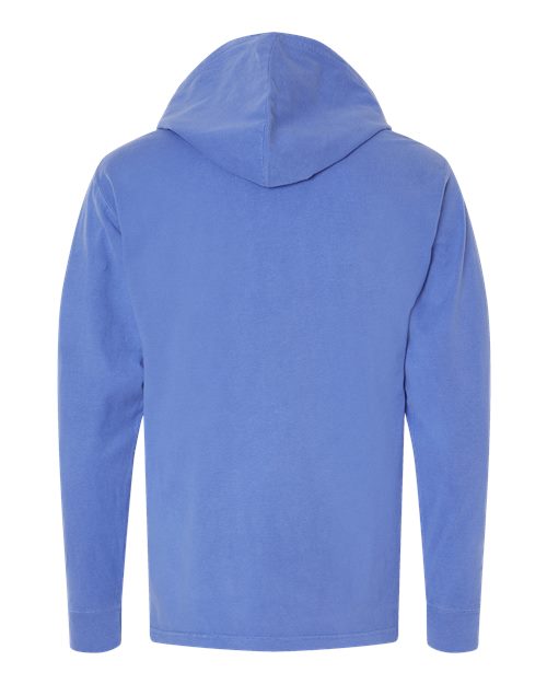 Unisex Garment-Dyed Jersey Hooded Long Sleeve T-Shirt - Deep Forte Blue